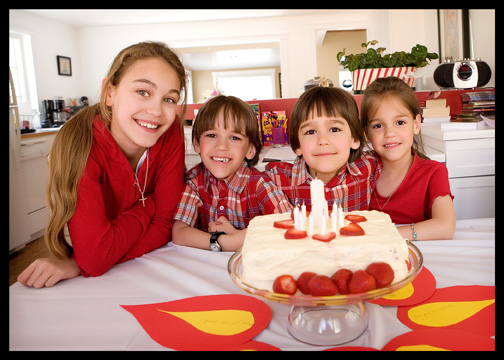 kids and Pentecost Sunday cake