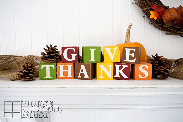 Reversible Fall to Thanksgiving Home Decor Blocks Craft Tutorial