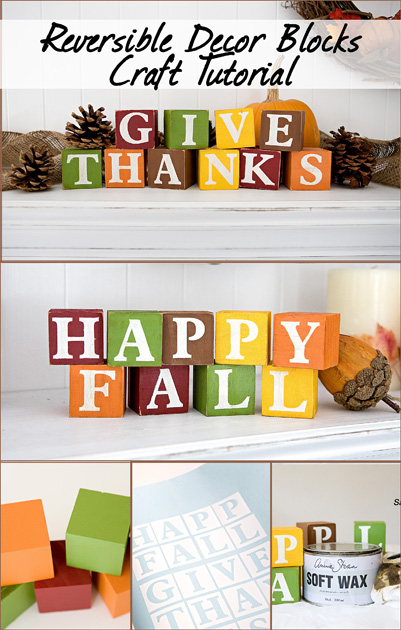 Fall Craft Ideas: Thanksgiving Wooden Blocks with Free Printable