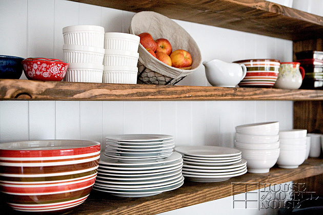 open farmhouse kitchen shelving