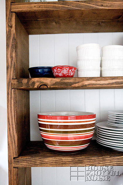 open farmhouse kitchen shelving